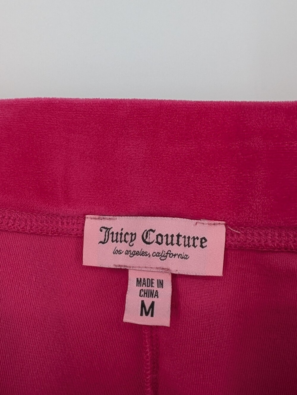 Juicy Couture Bling Velour Track Pants Hot Pink Rhinestone Bootcut Medium SOFT - Picture 6 of 7
